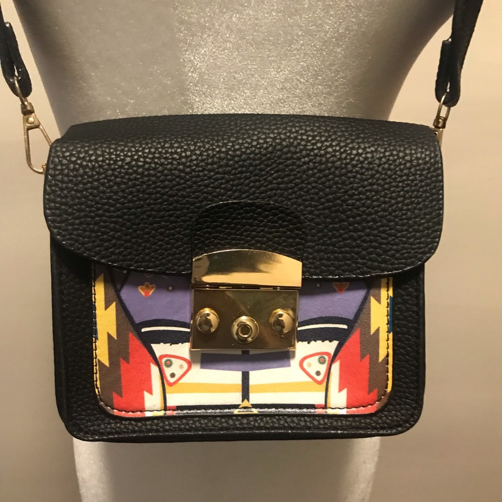 Mini Print Bag with Colorful Guitar Strap